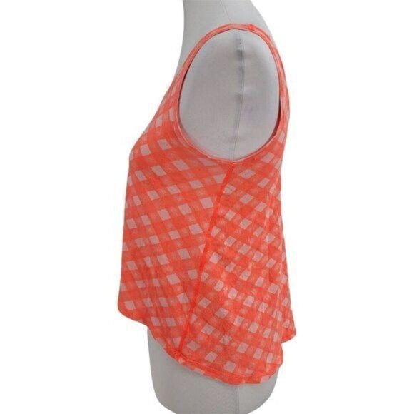 Ivivva Lululemon Girls 10 Neon Orange White High Lo Tank Top - Picture 2 of 4